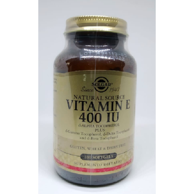 VITAMIN E 400 IU X 100 CÁPSULAS SOLGAR